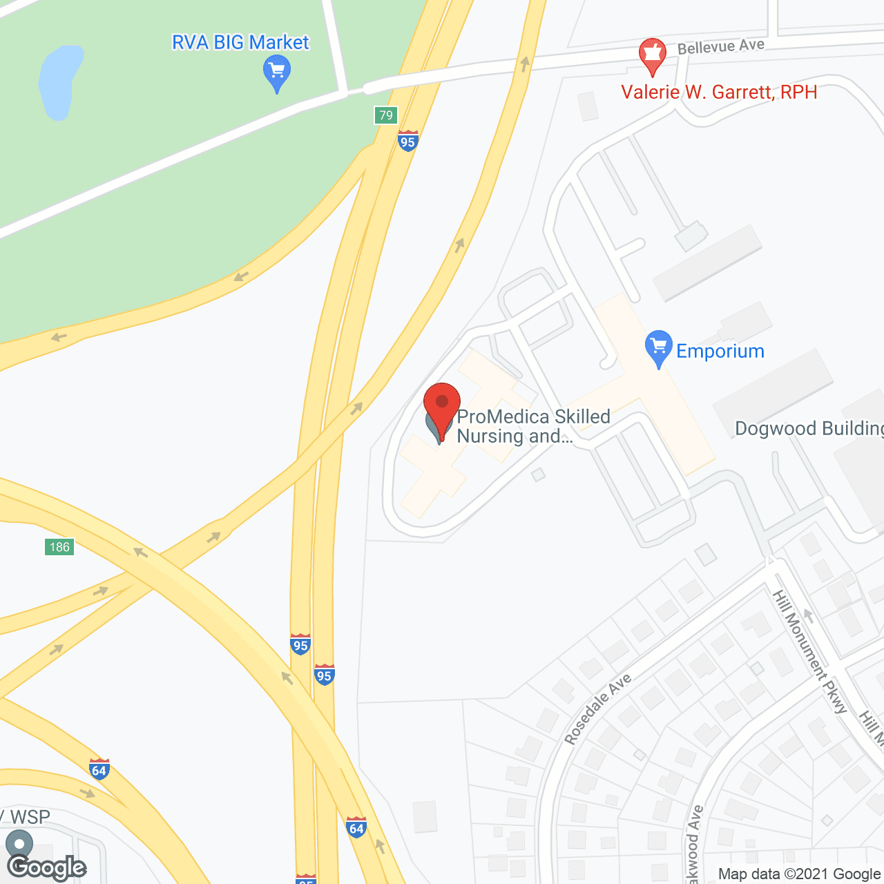 Map of the neighborhood around ProMedica Imperial
