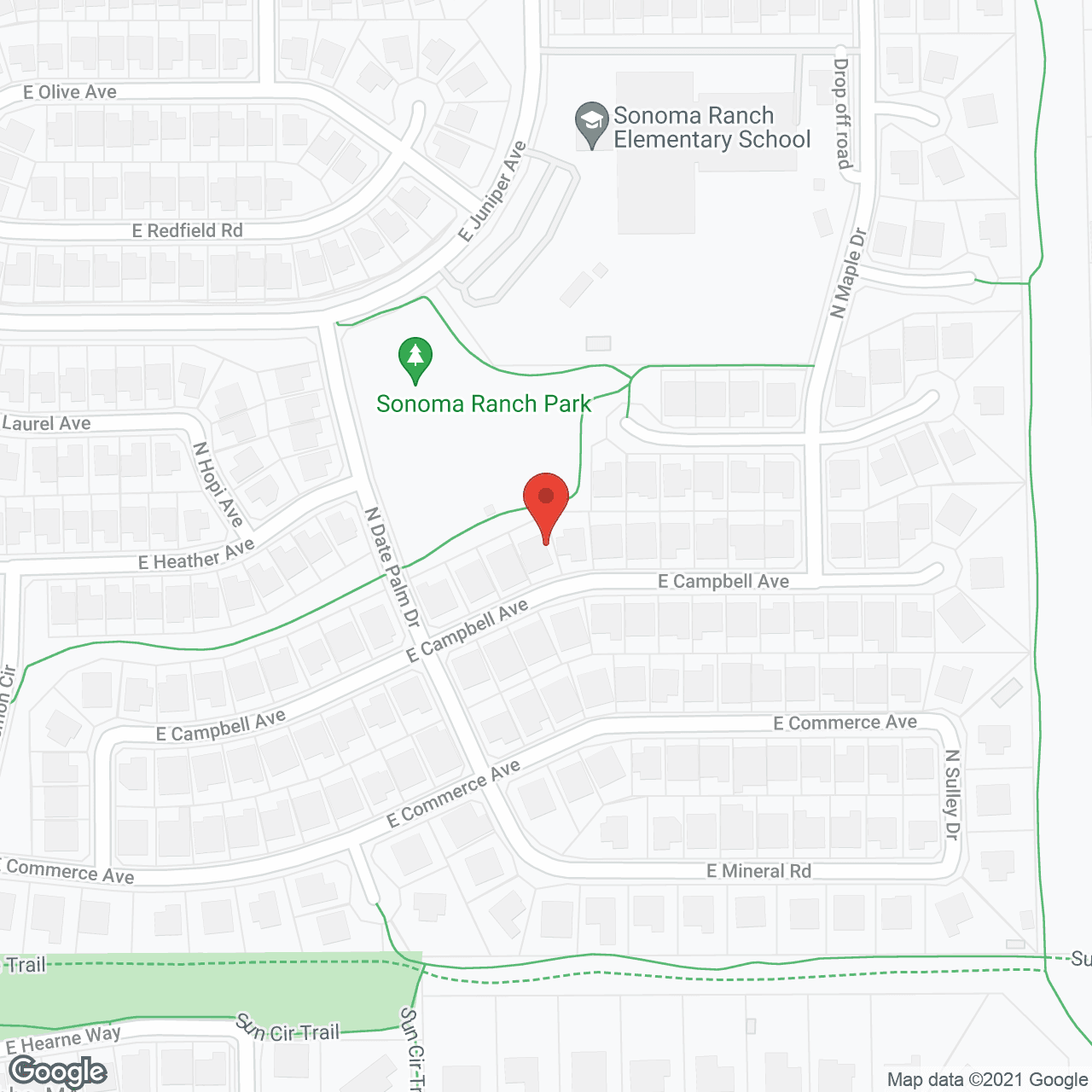Map of the neighborhood around Savanna House