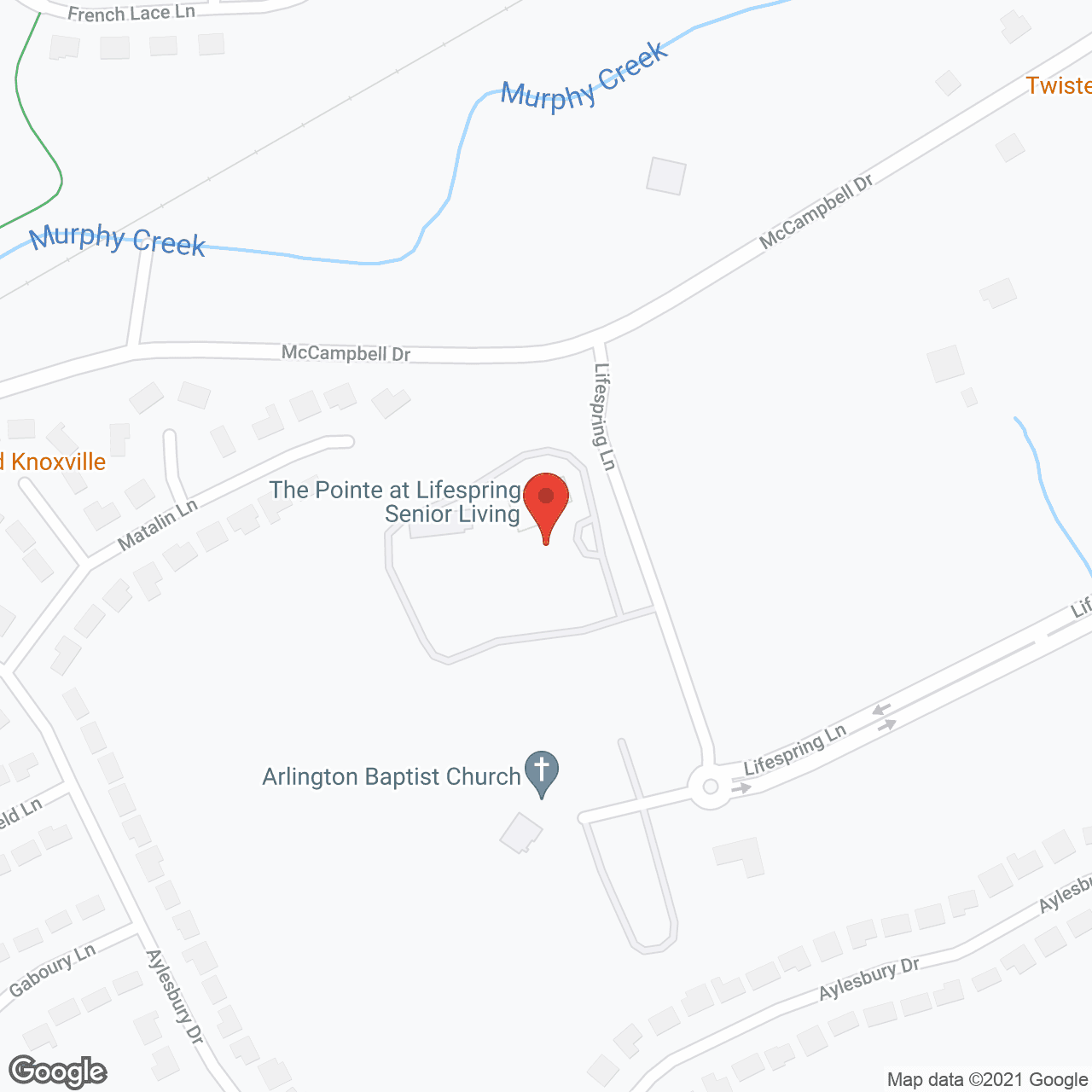 Map of the neighborhood around The Pointe at Lifespring