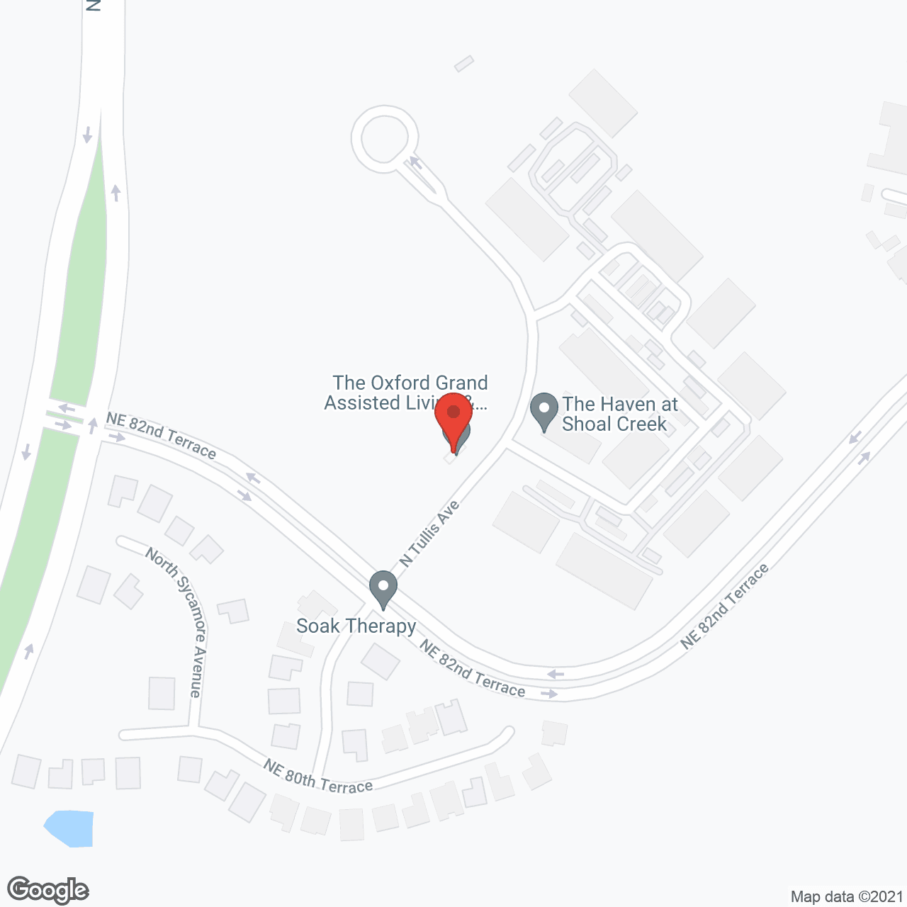 Map of the neighborhood around The Oxford Grand at Shoal Creek