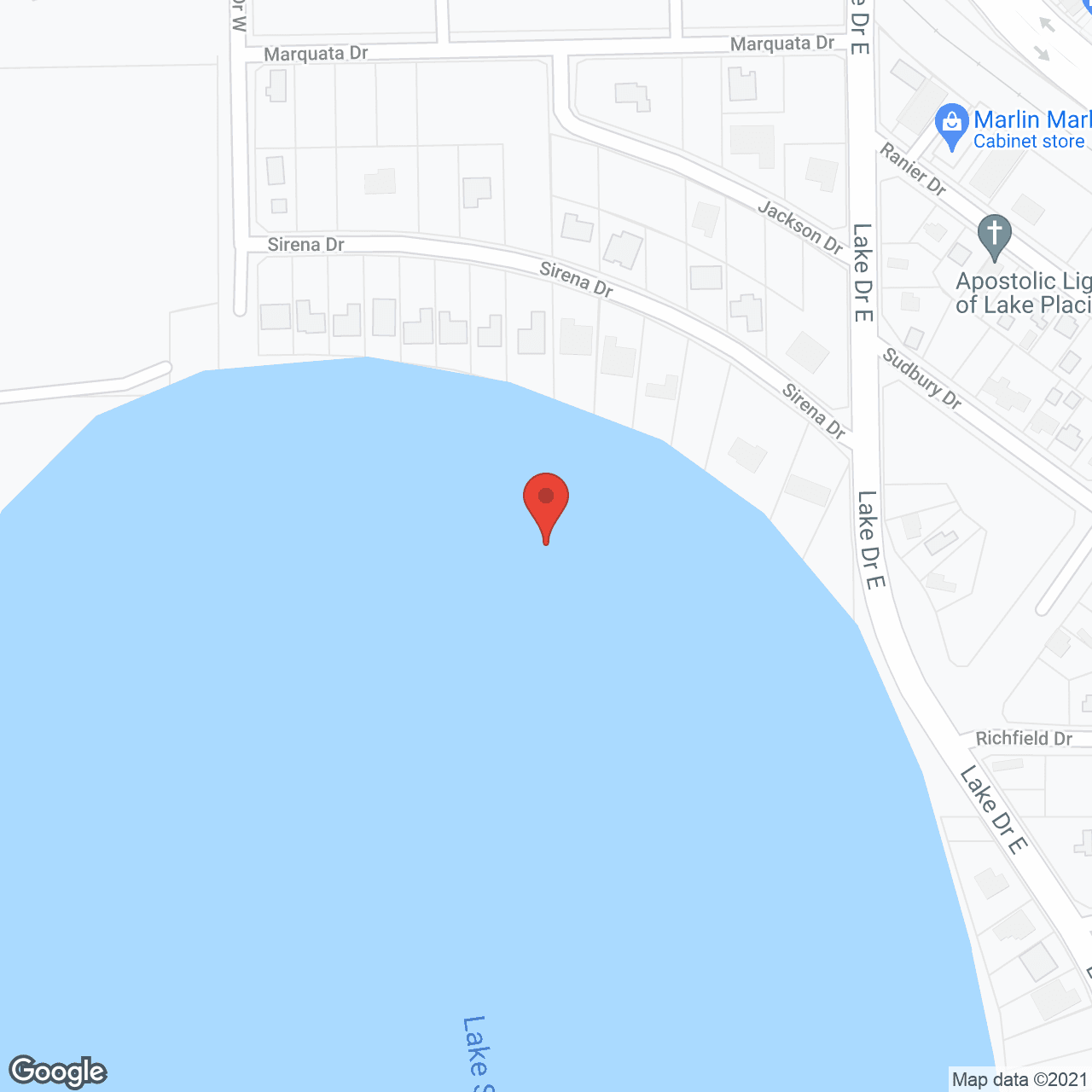 Map of the neighborhood around Southern Life of Lake Placid