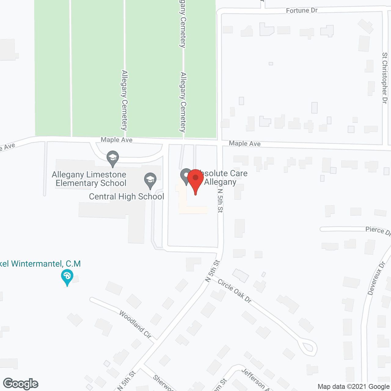 Map of the neighborhood around Absolut Care of Allegany