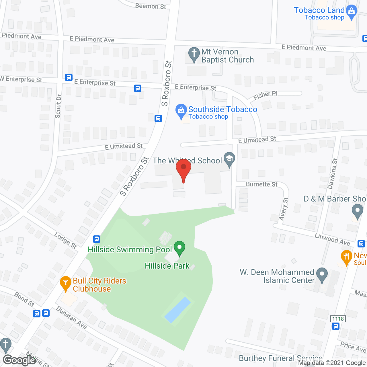 Map of the neighborhood around Veranda at Whitted School