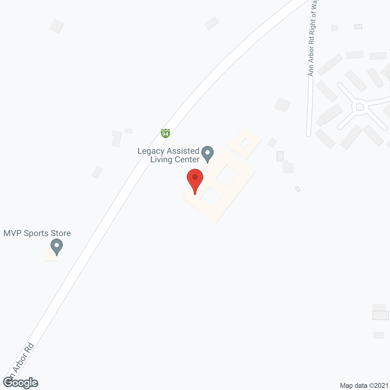 Map of the neighborhood around Legacy Assisted Living and Legacy Alzheimer's