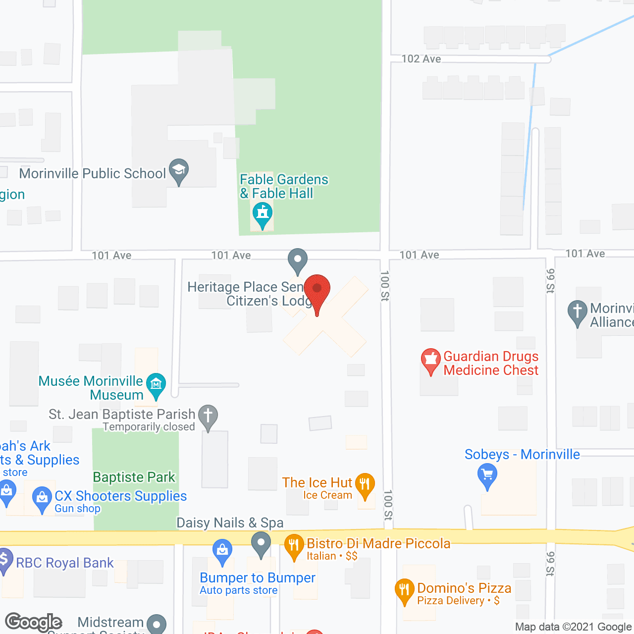 Map of the neighborhood around Heritage Place Lodge