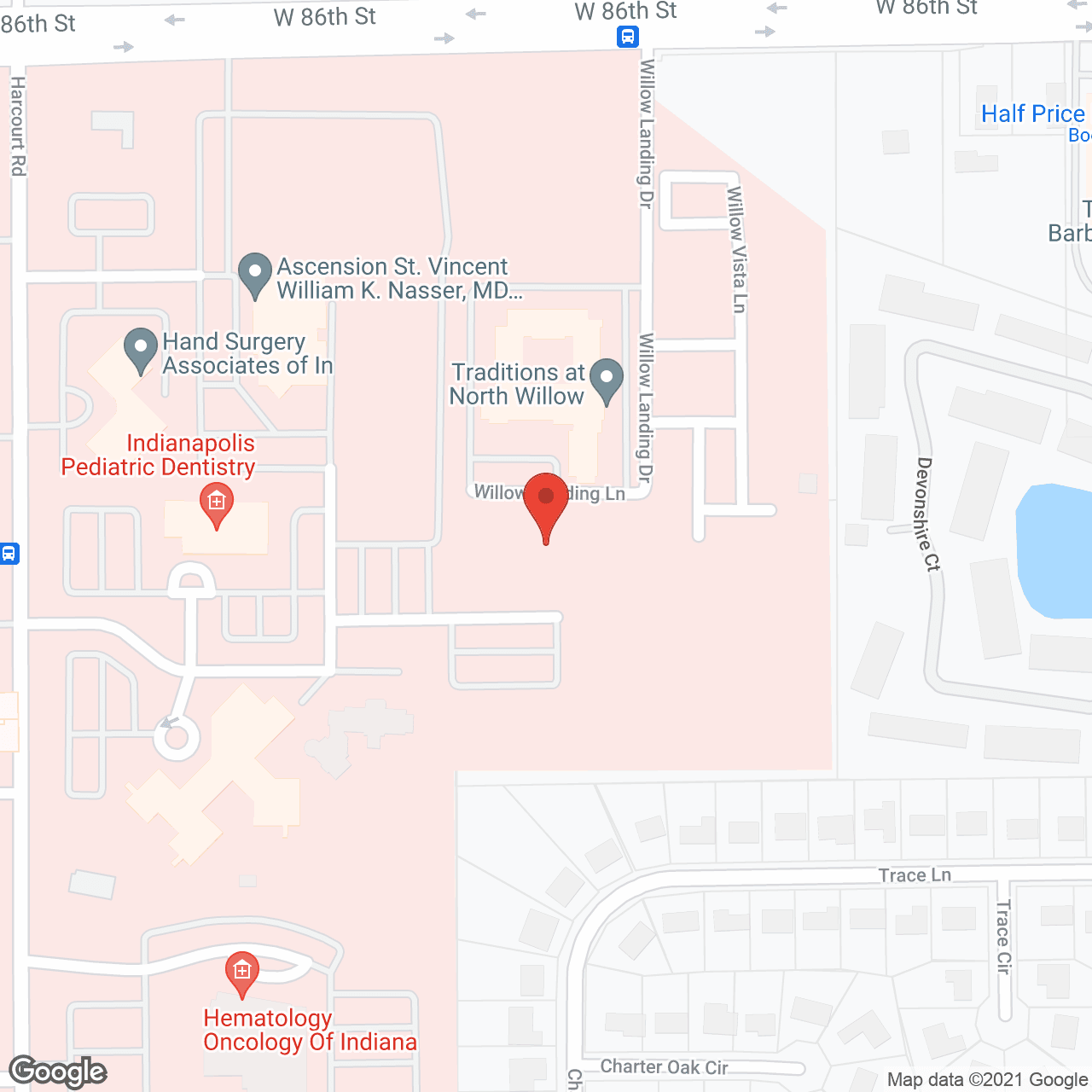 Map of the neighborhood around Traditions at North Willow