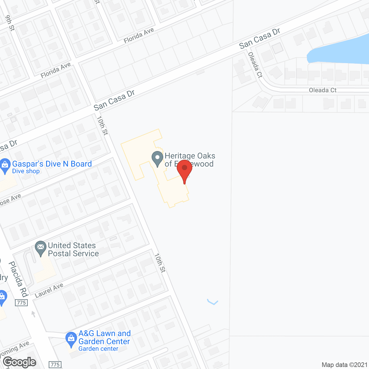 Map of the neighborhood around Heritage Oaks of Englewood