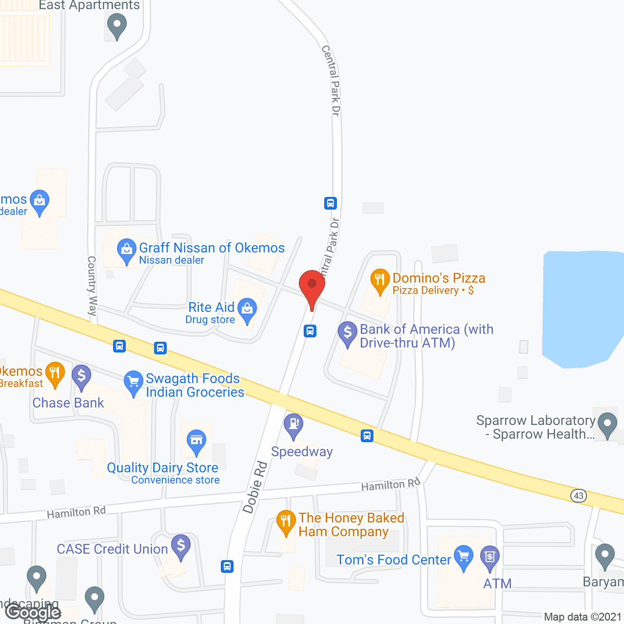 Map of the neighborhood around The Willows at Okemos