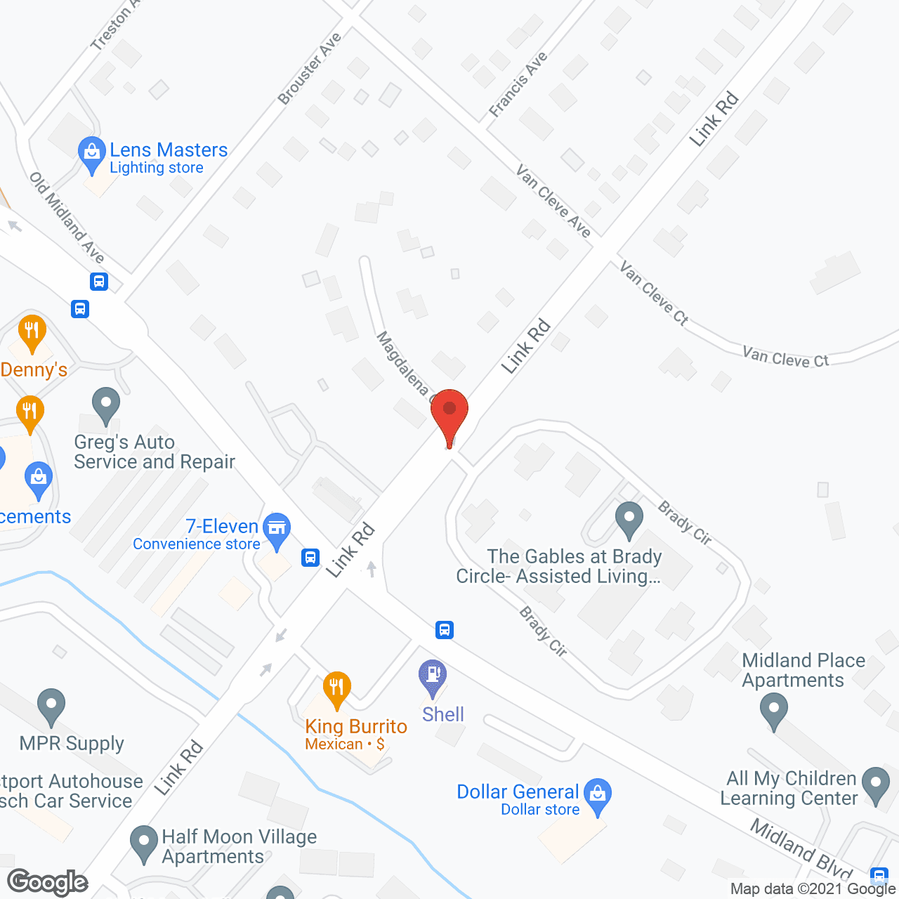 Map of the neighborhood around The Gables at Brady Circle