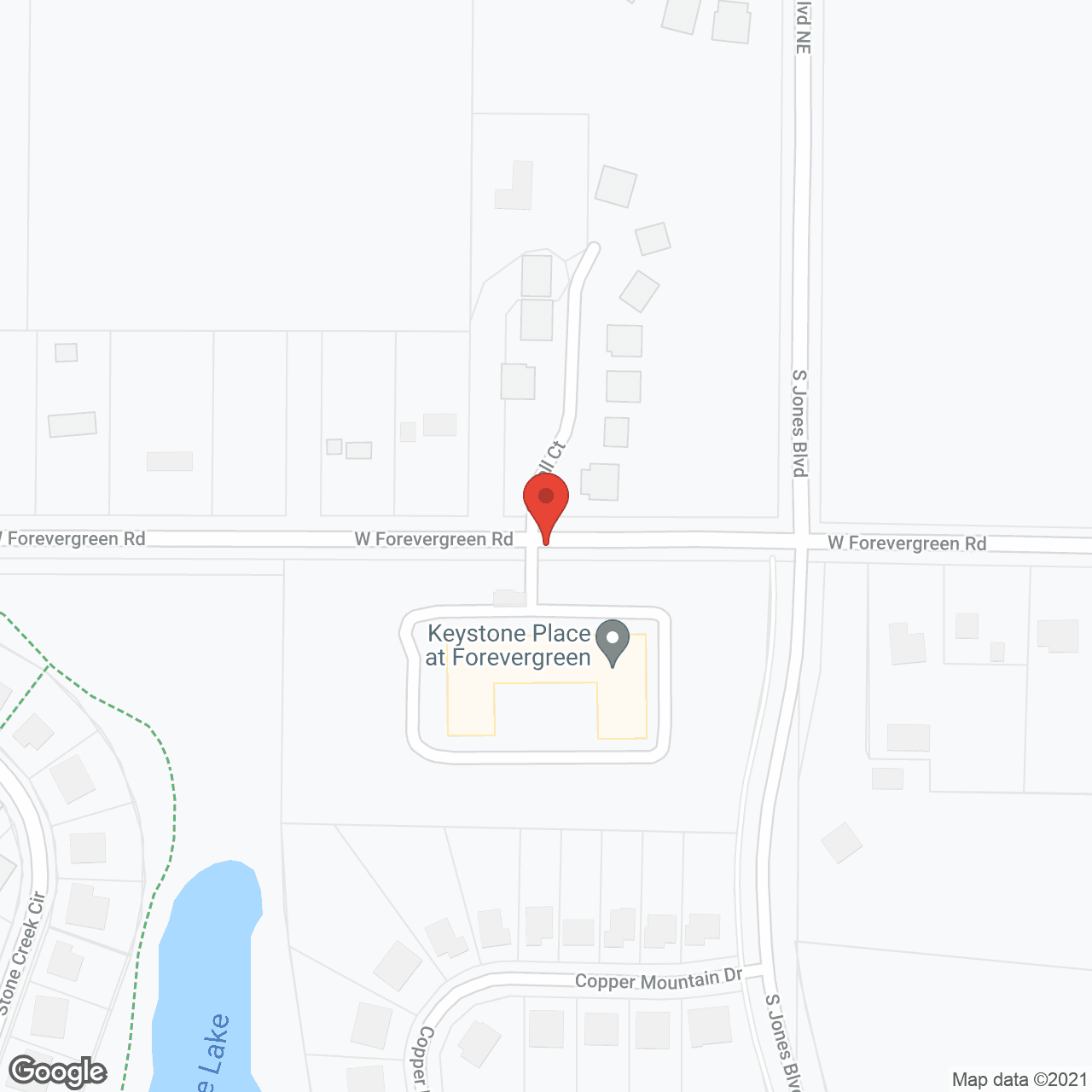 Map of the neighborhood around Keystone Place at Forevergreen