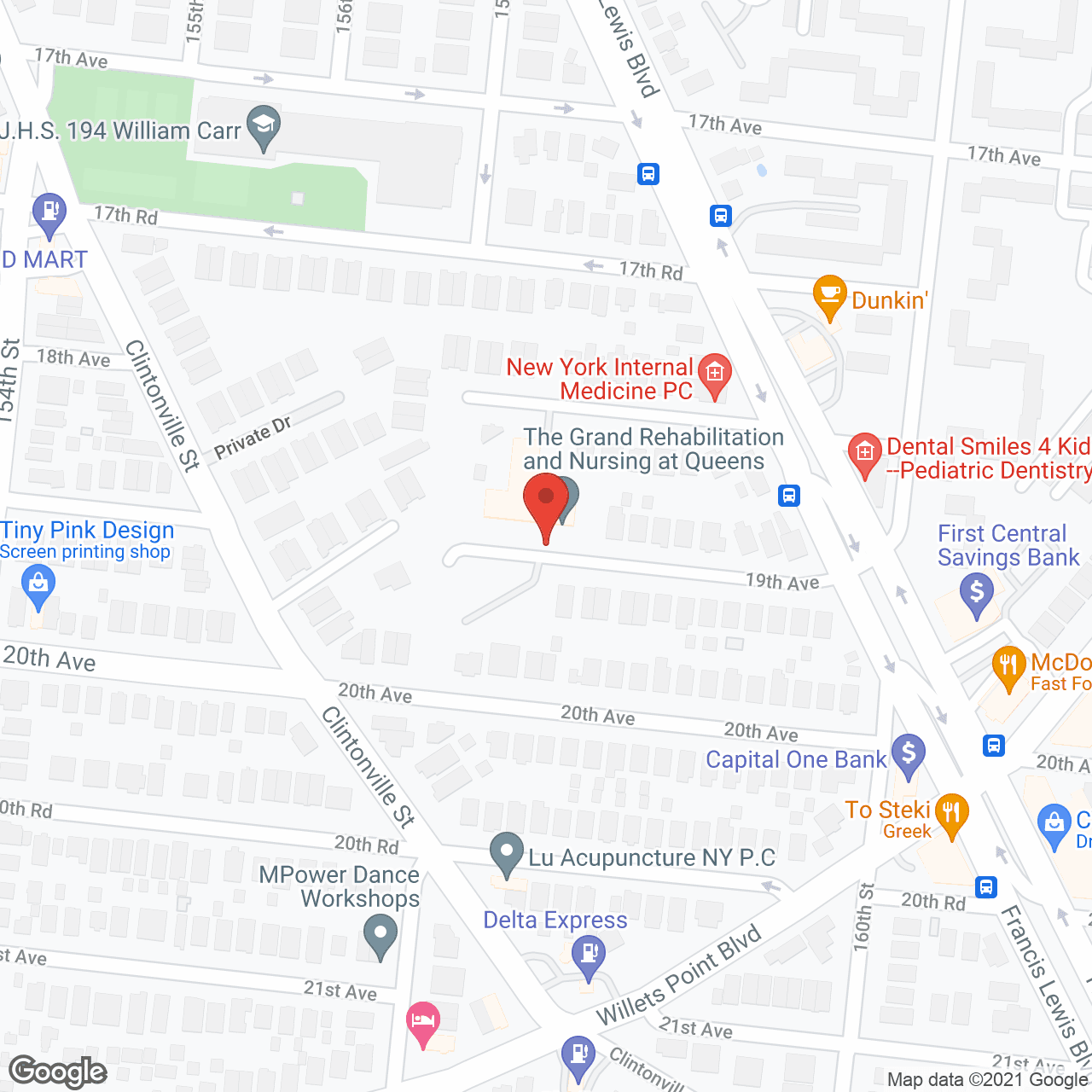 Map of the neighborhood around The Grand Rehabilitation and Nursing at Queens