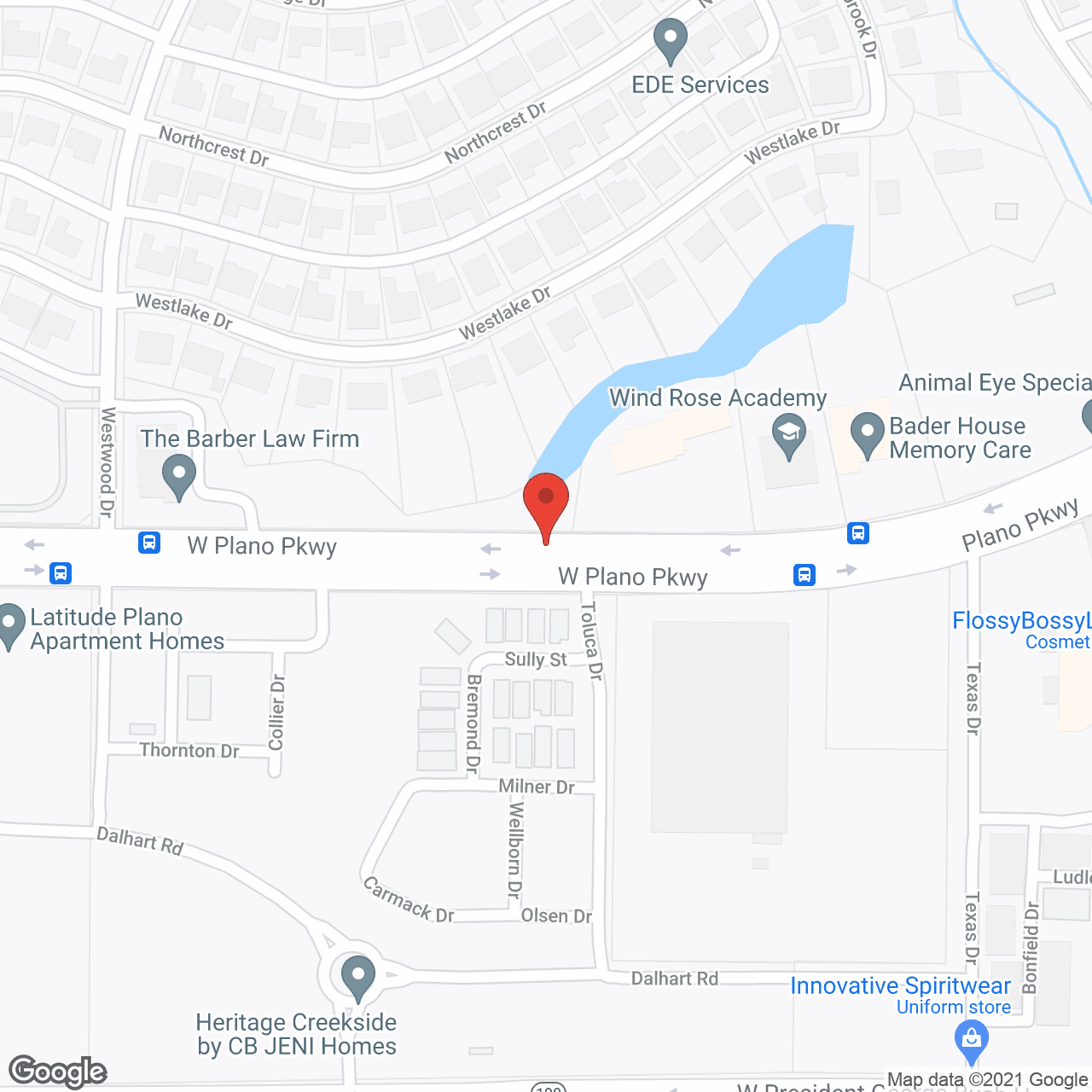 Map of the neighborhood around Bader House - Plano