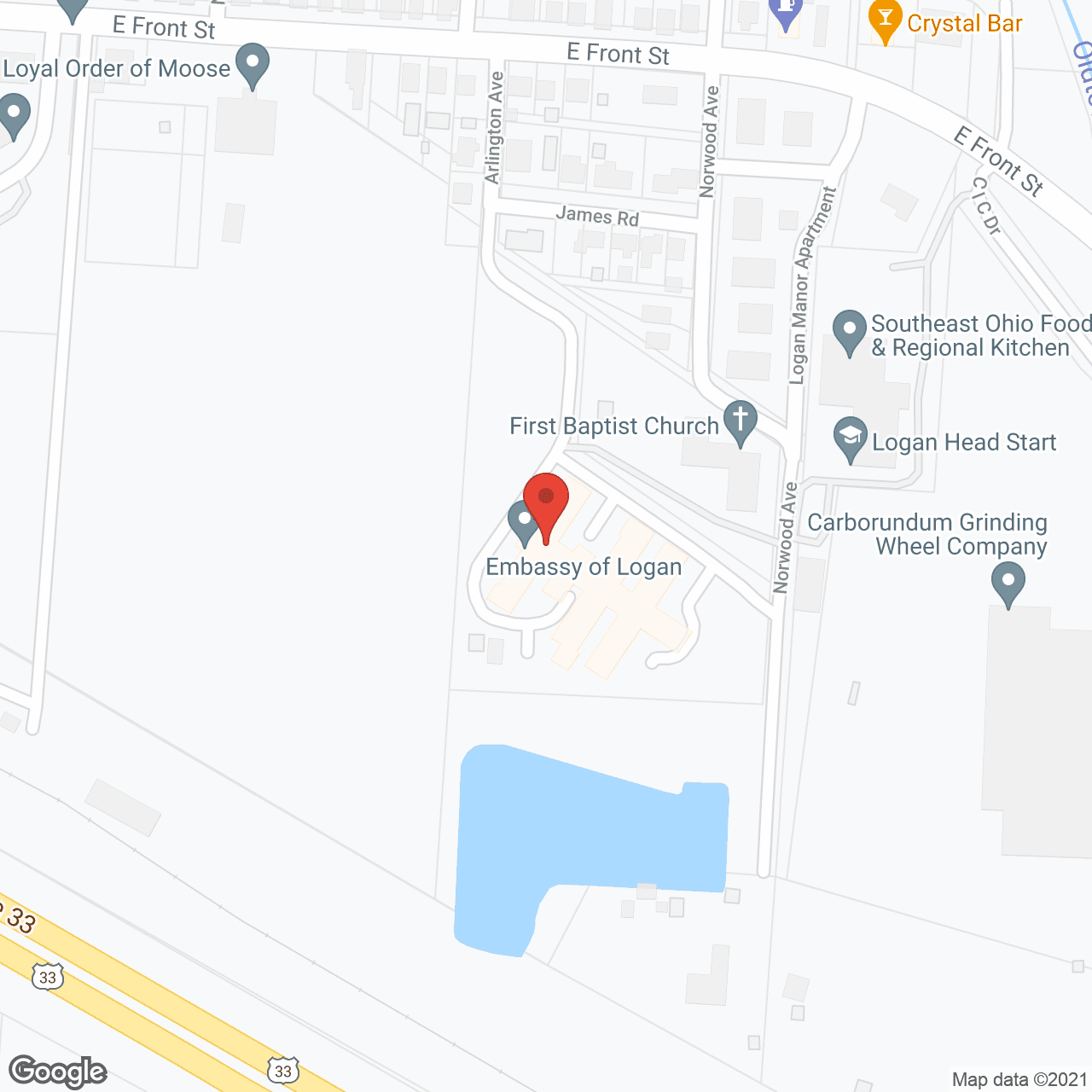 Map of the neighborhood around Logan Healthcare Ctr