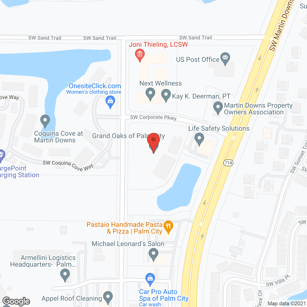 Map of the neighborhood around Grand Oaks of Palm City
