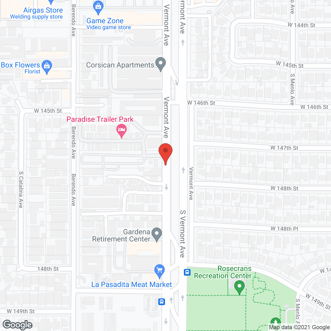 Map of the neighborhood around Gardena Retirement Center