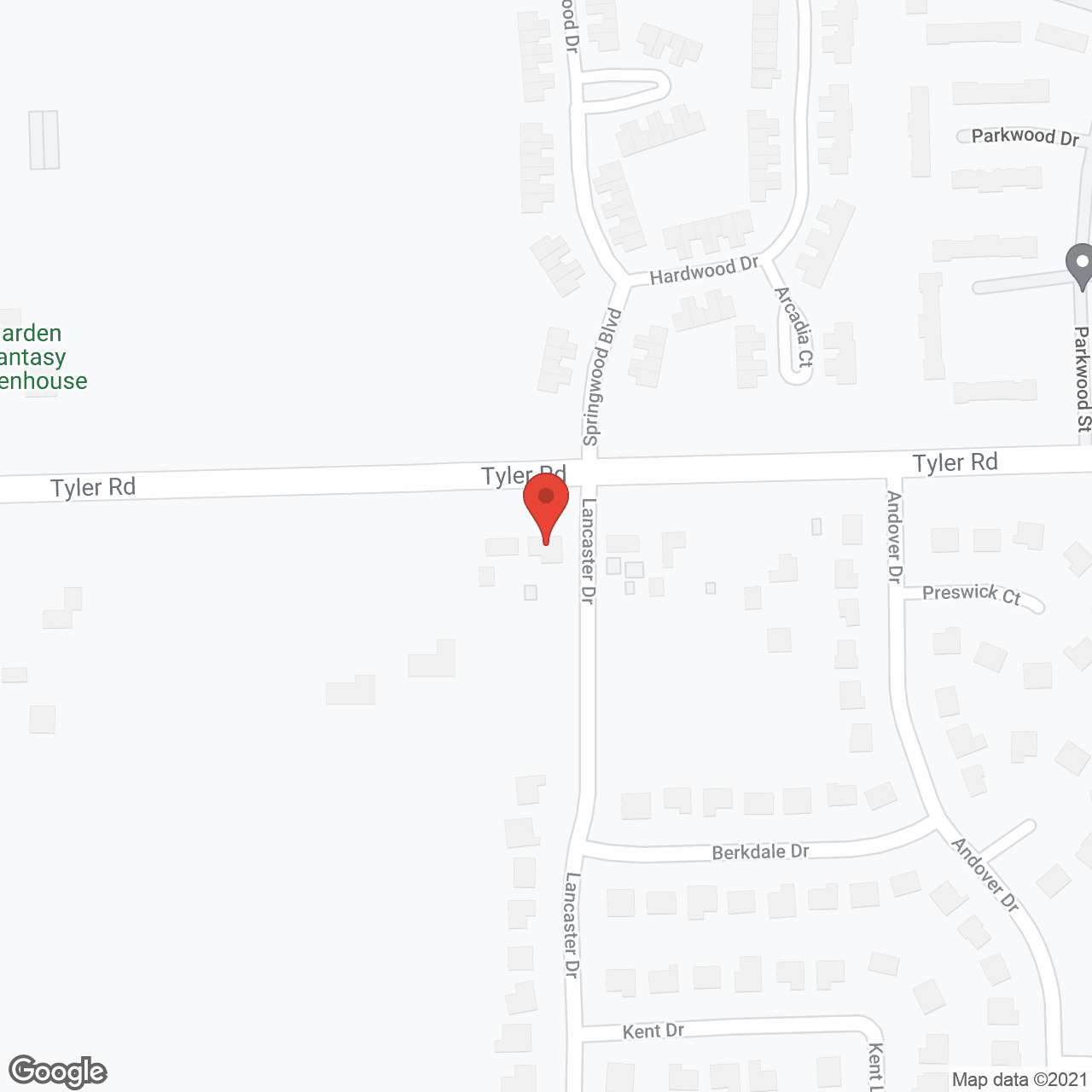 Map of the neighborhood around The Tyler Home