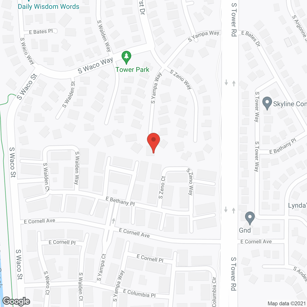 Map of the neighborhood around Makarios Assisted Living at Yampa