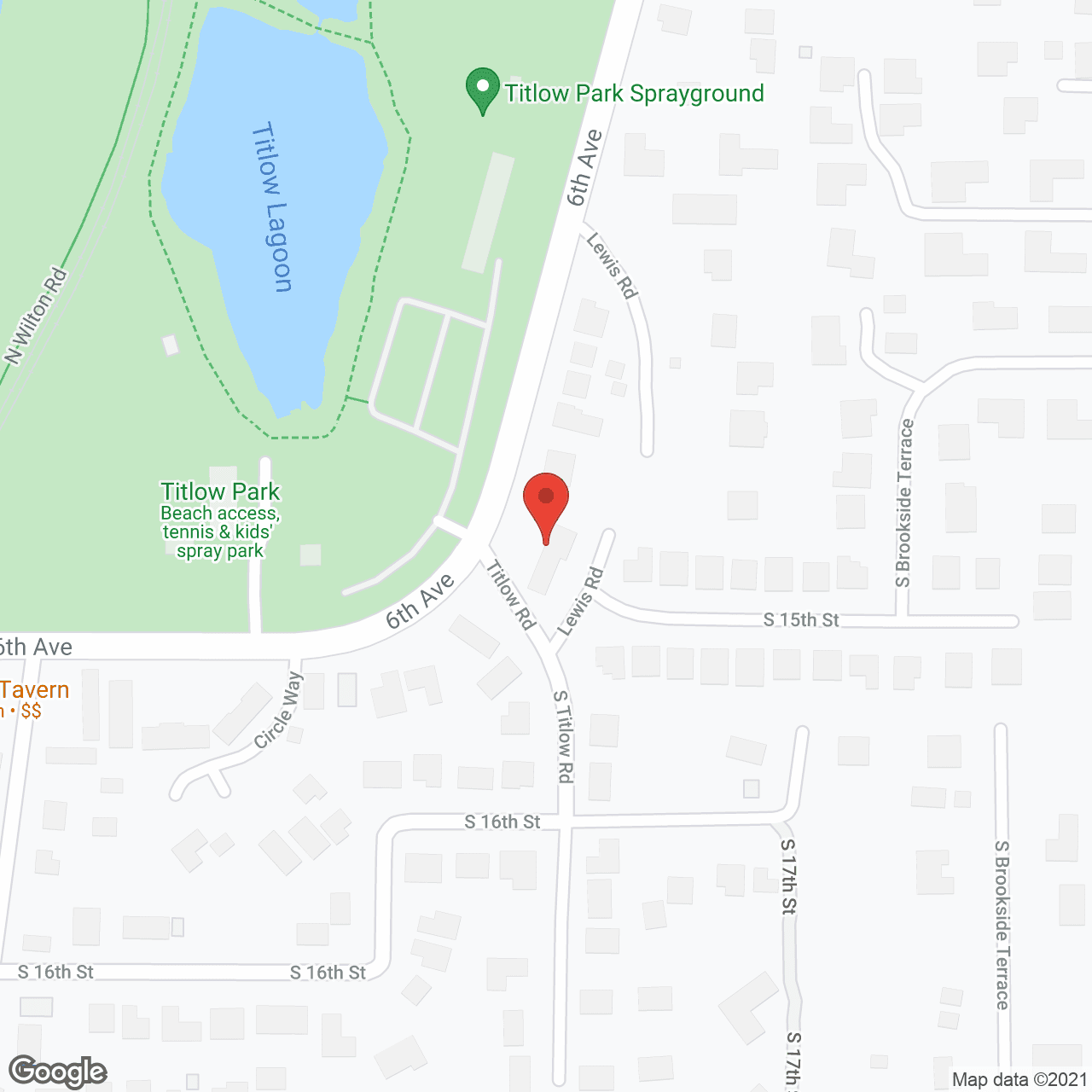 Map of the neighborhood around Titlow Adult Family Home