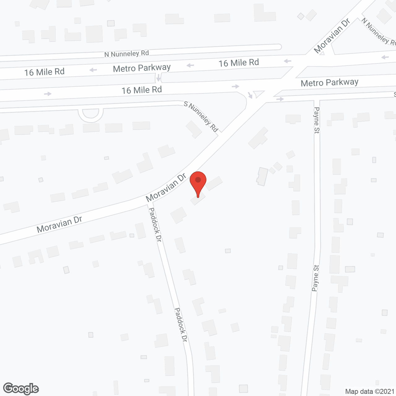 Map of the neighborhood around Moravian Manor II