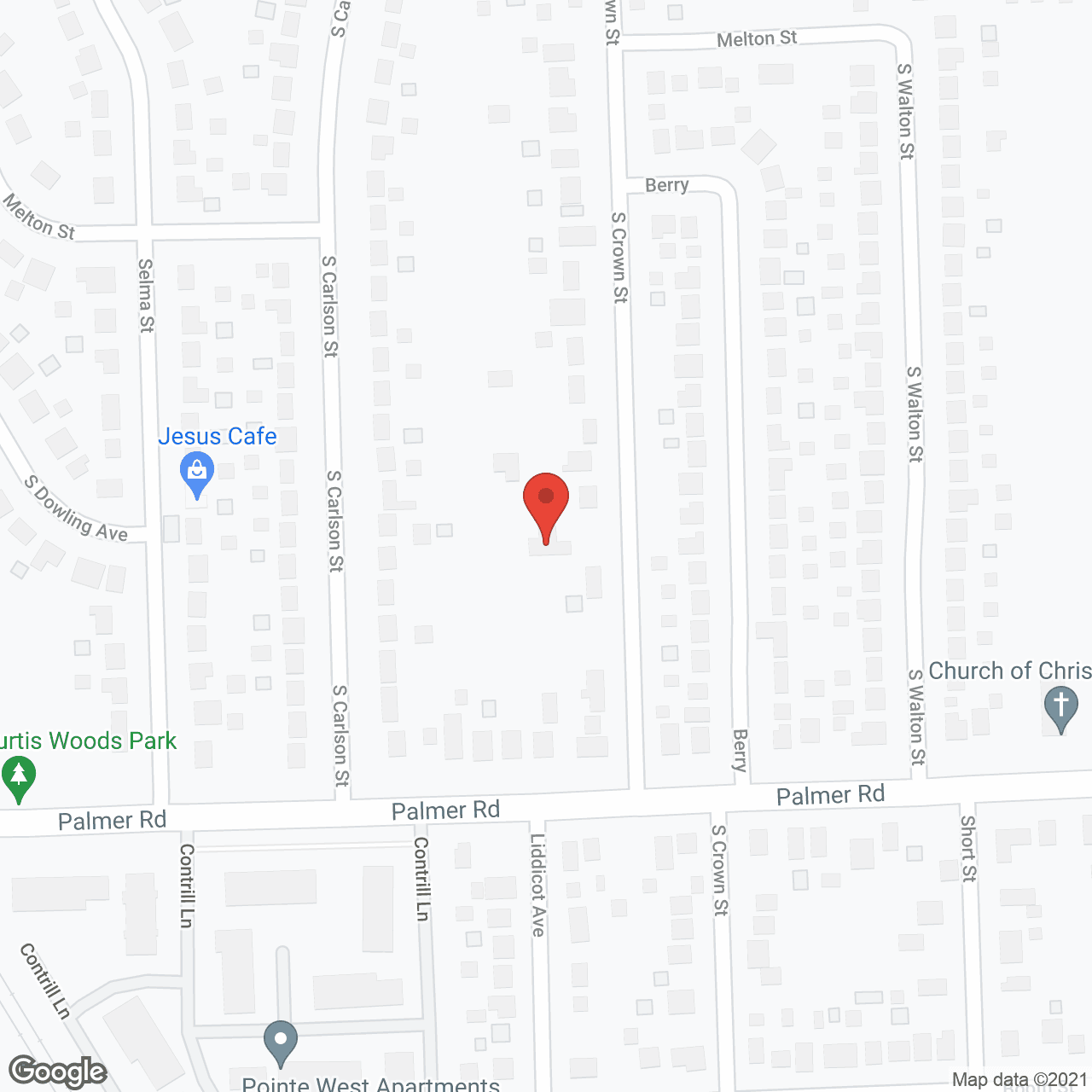 Map of the neighborhood around The Potters House of Westland