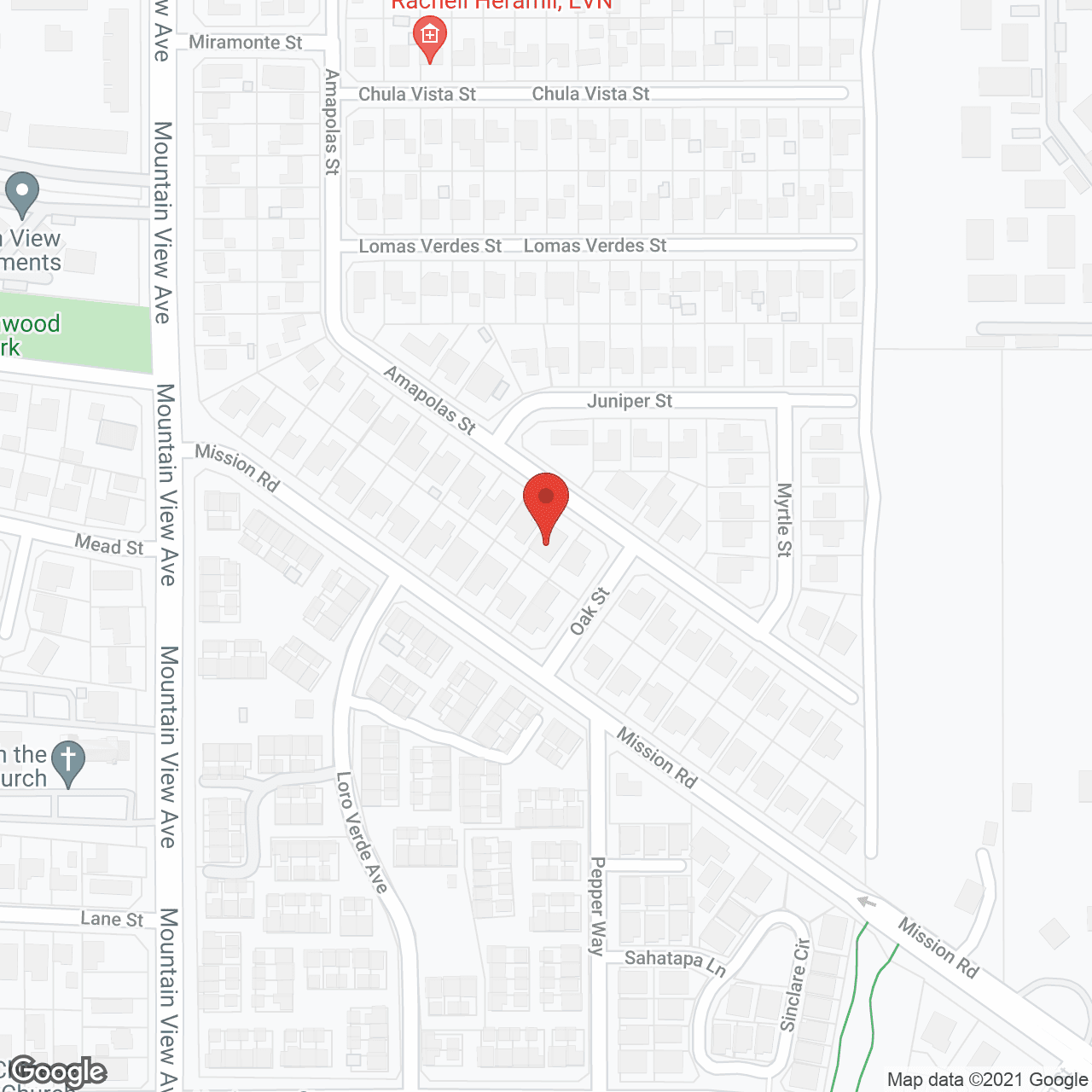Map of the neighborhood around Rose Blossom