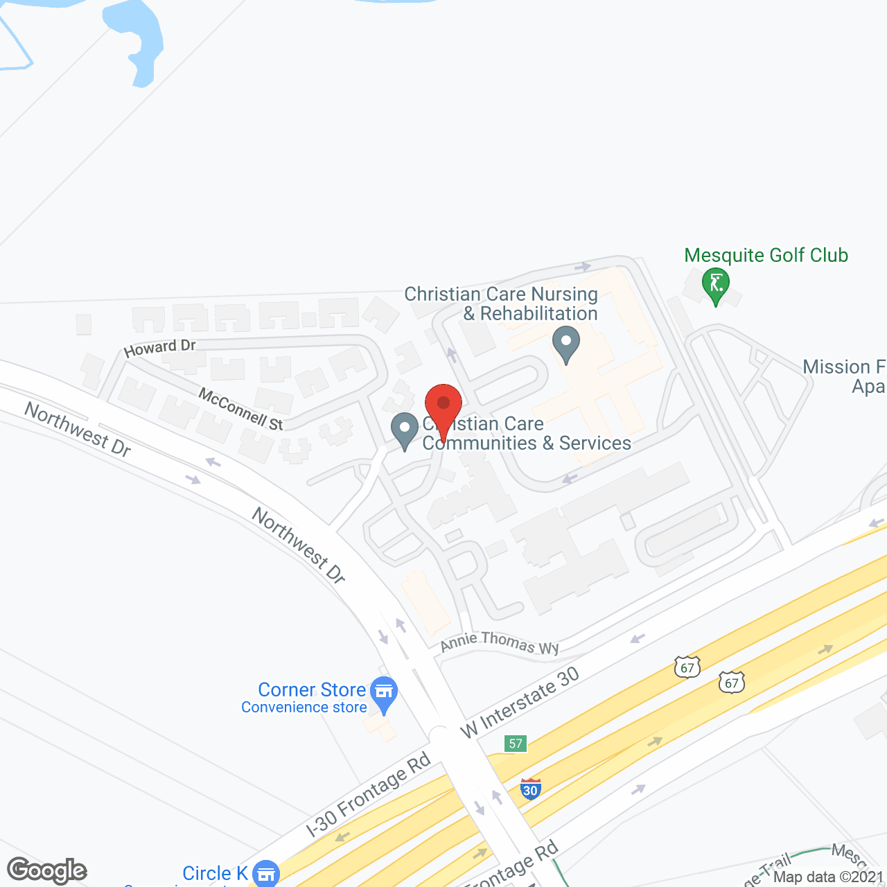 Map of the neighborhood around Christian Care Senior Living Community - Mesquite
