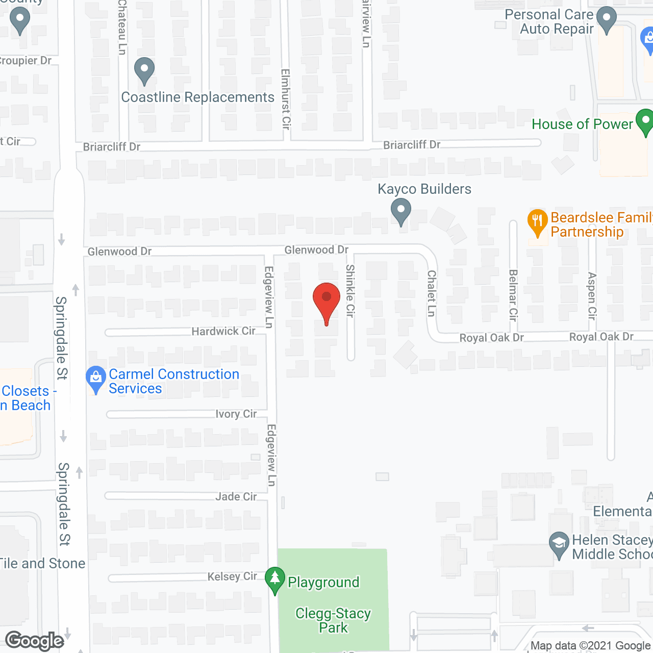 Map of the neighborhood around Shinkle Cottage