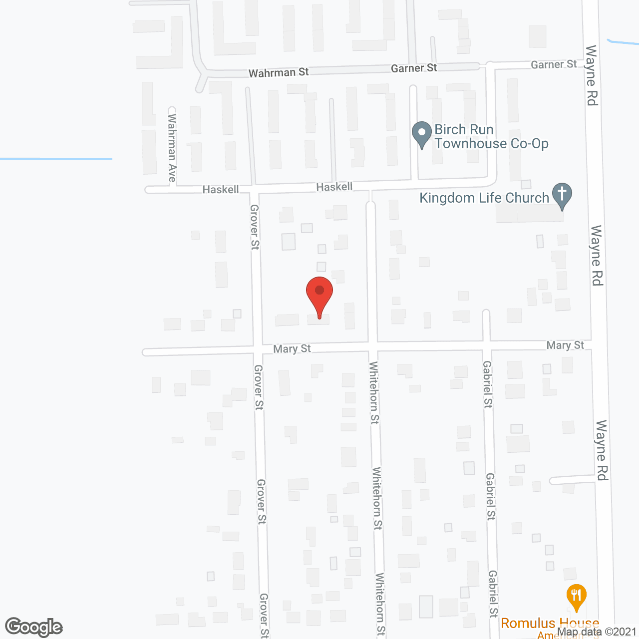 Map of the neighborhood around Mary Street Home