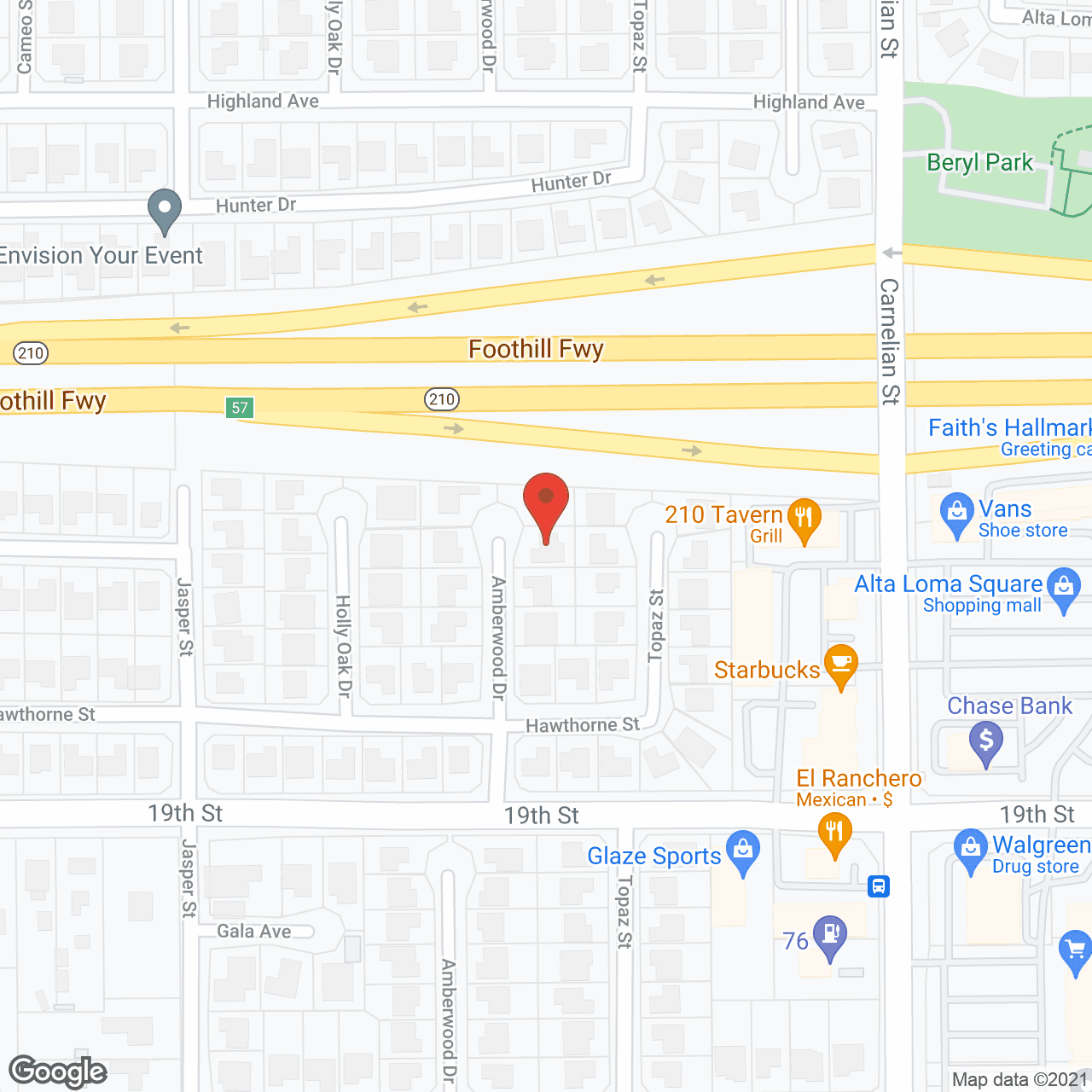 Map of the neighborhood around Mountain View Cottages VI