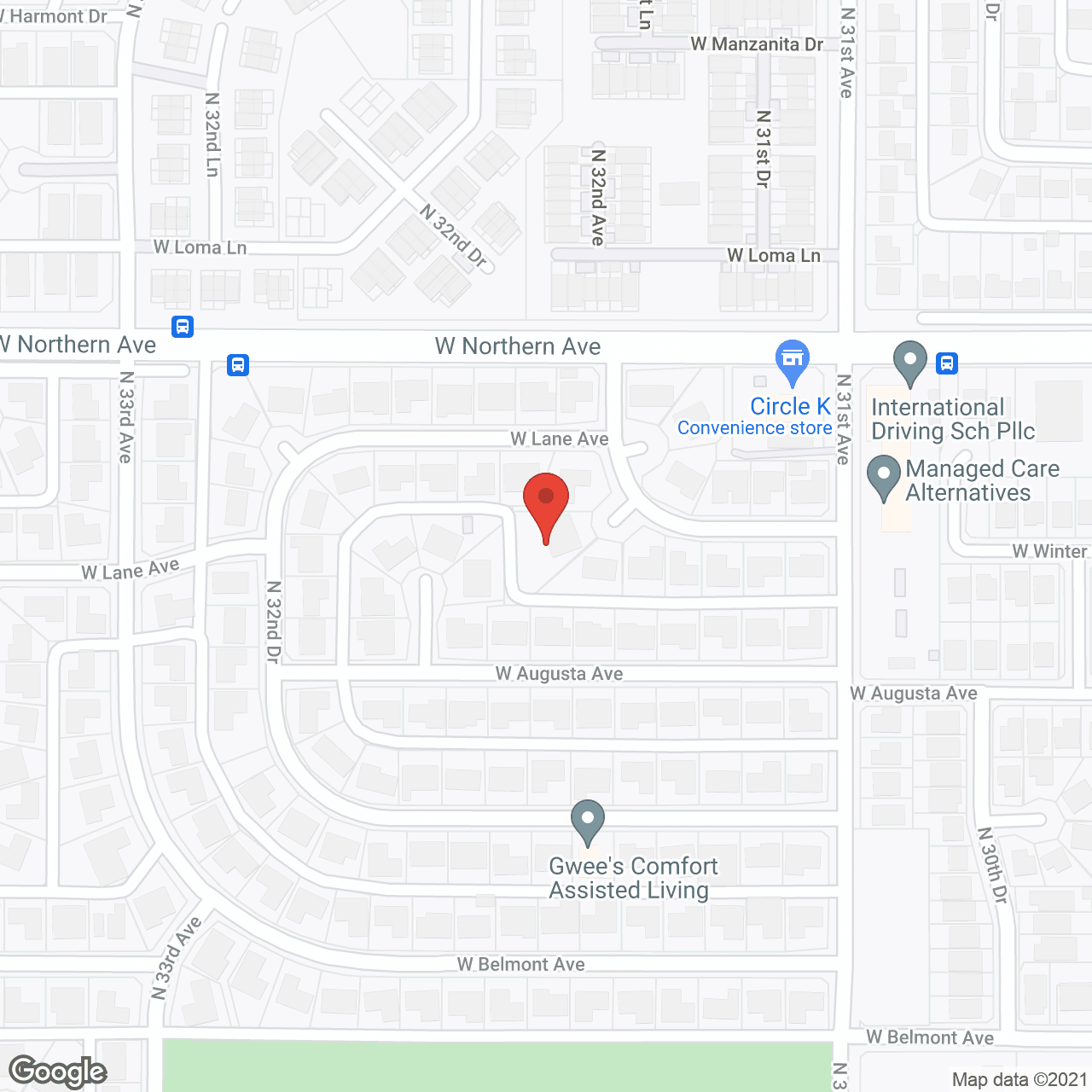 Map of the neighborhood around West Lane Home