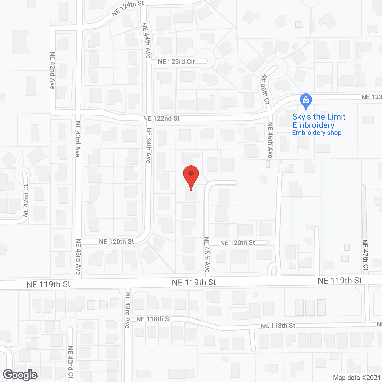 Map of the neighborhood around Surra's Adult Family Home