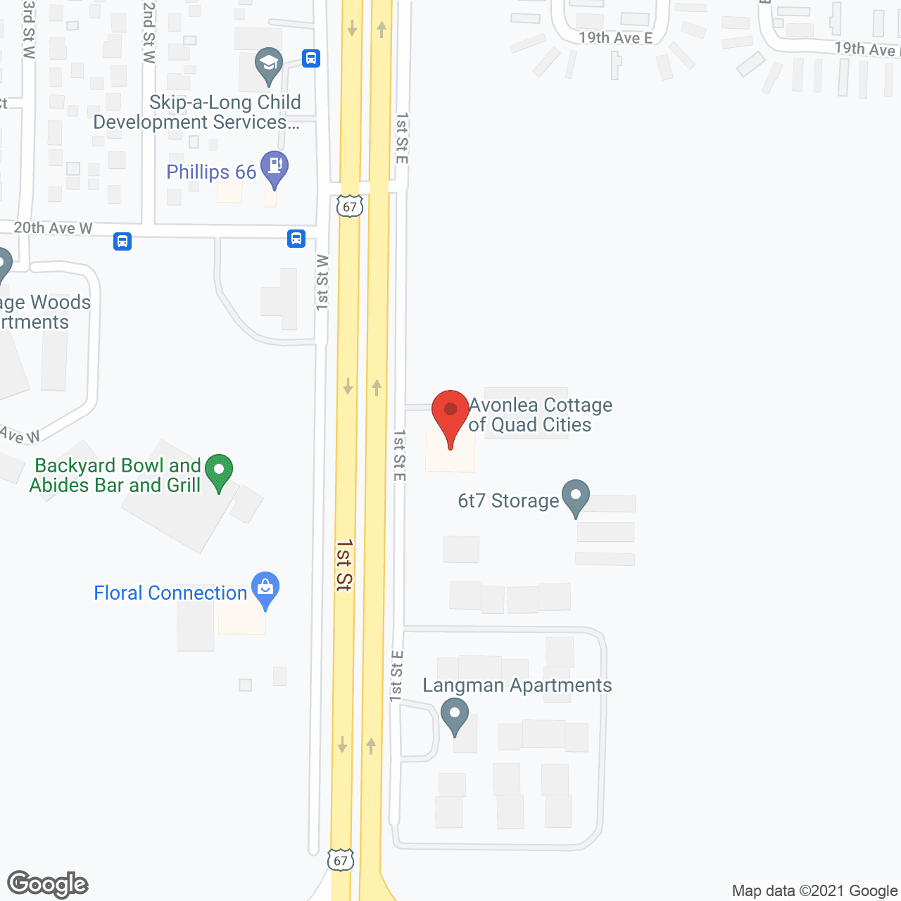 Map of the neighborhood around Avonlea Cottage of Quad Cities I