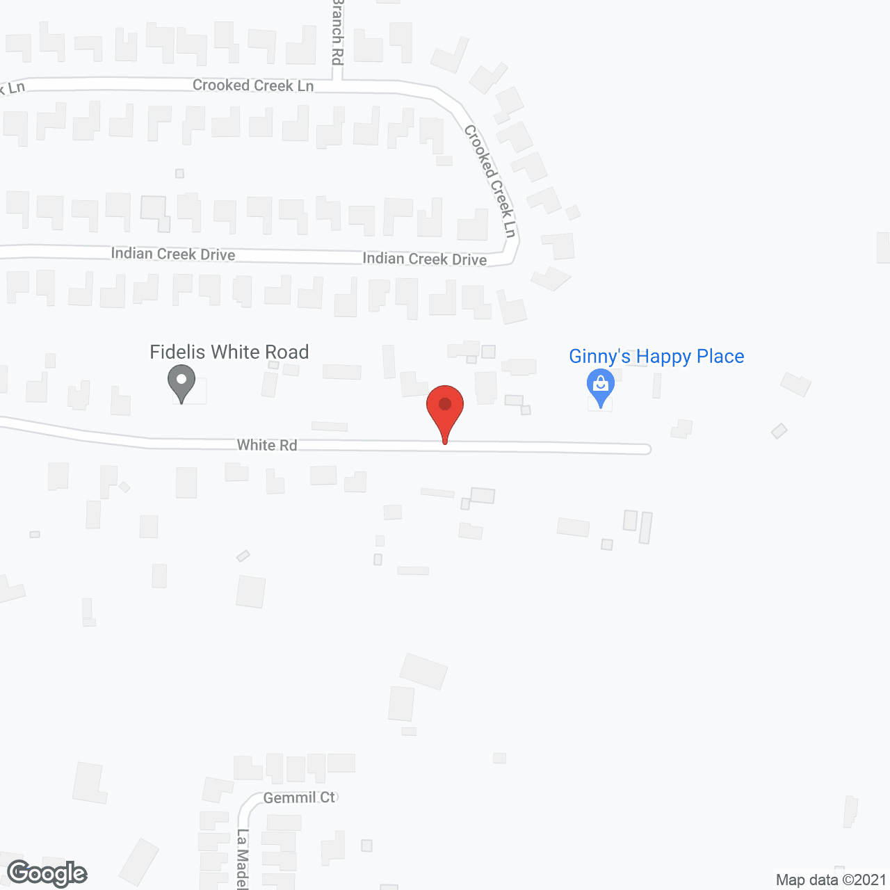 Map of the neighborhood around Fidelis White Road - Level 2