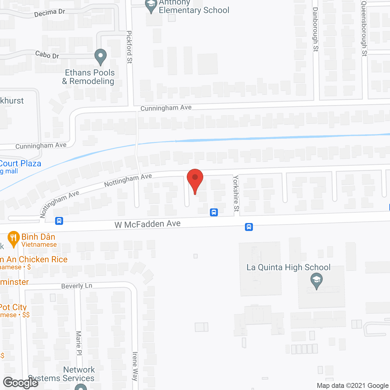 Map of the neighborhood around Diamond Manor