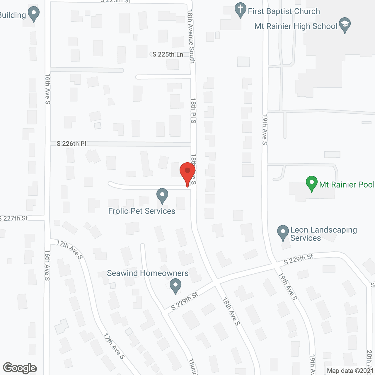 Map of the neighborhood around Bayside Adult Family Home
