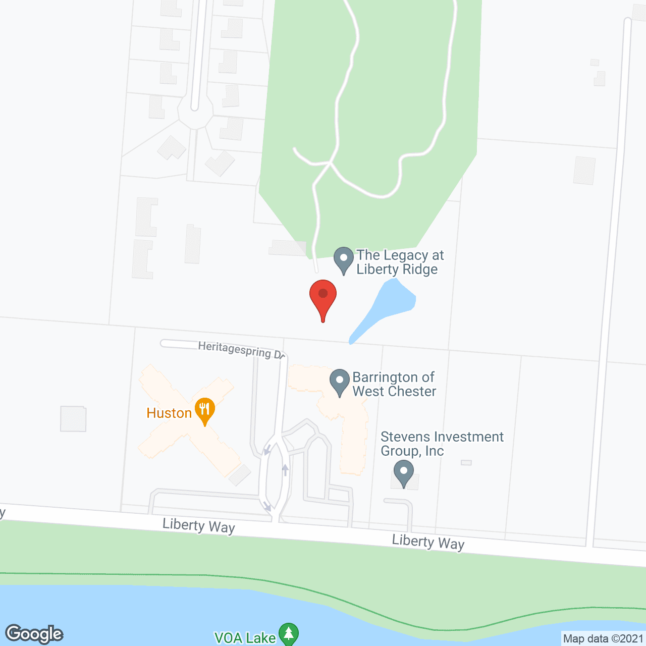 Map of the neighborhood around Liberty Place Memory Care