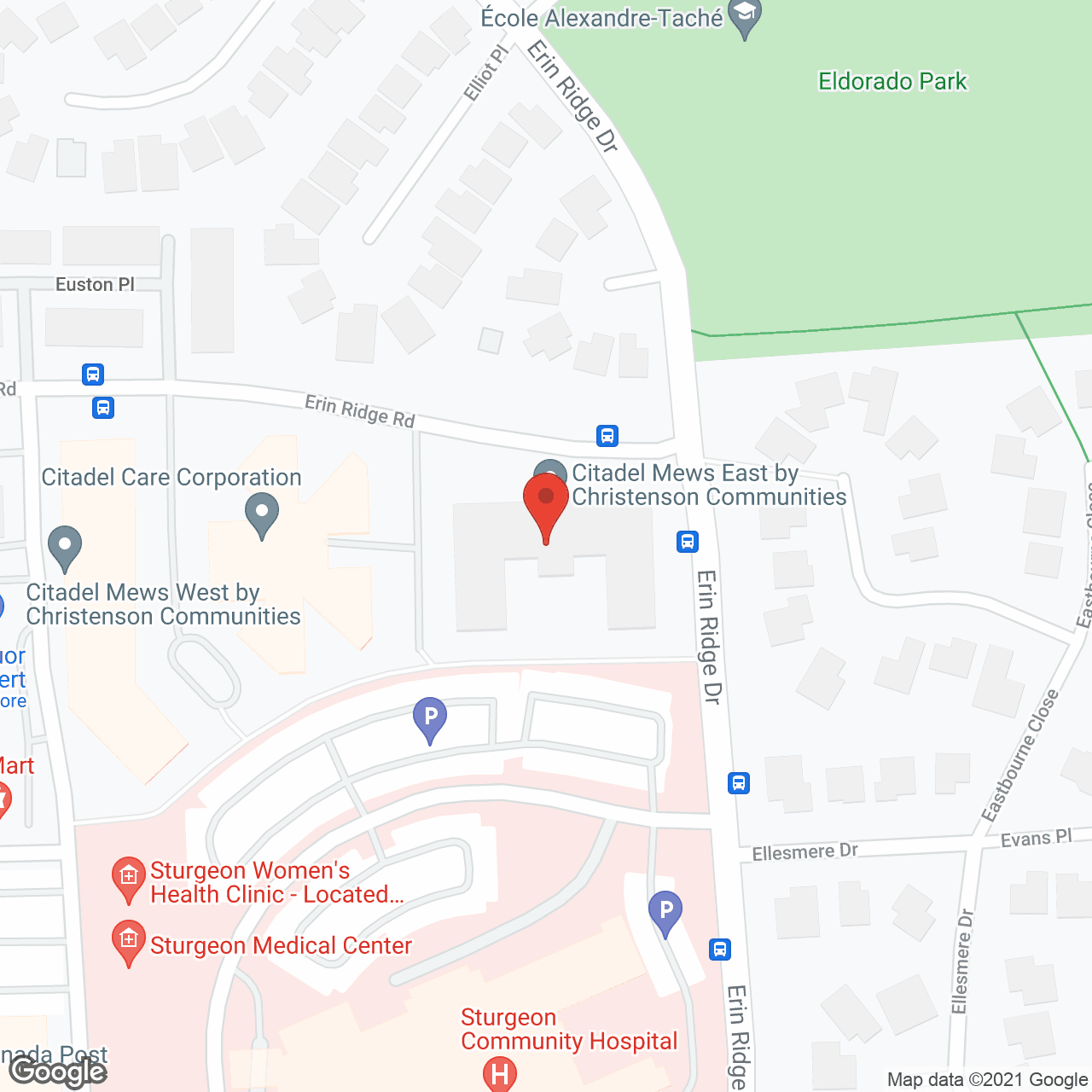 Map of the neighborhood around Citadel Village - Citadel Mews East