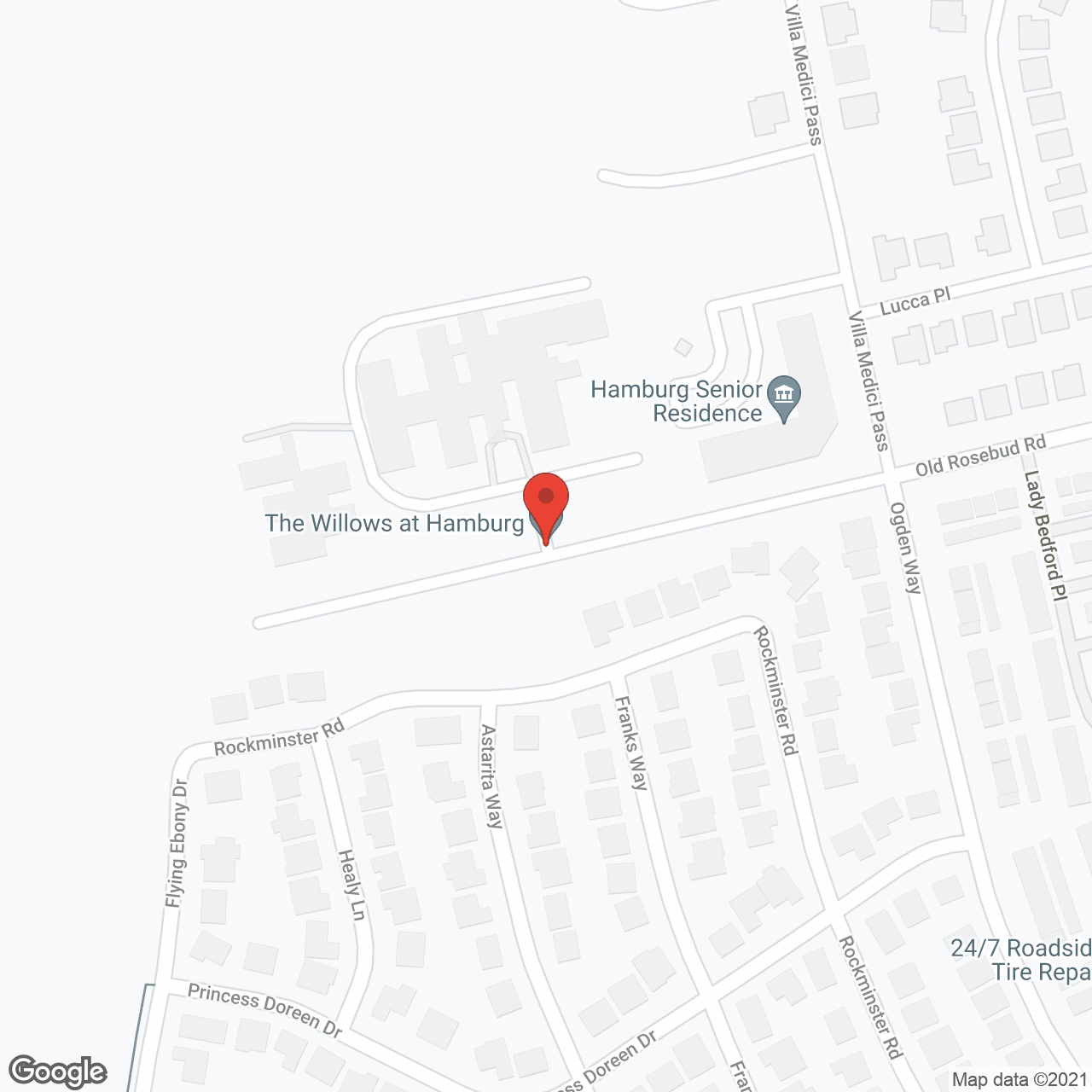 Map of the neighborhood around The Willows at Hamburg