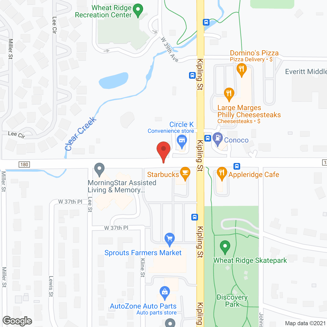 Map of the neighborhood around MorningStar of Wheat Ridge