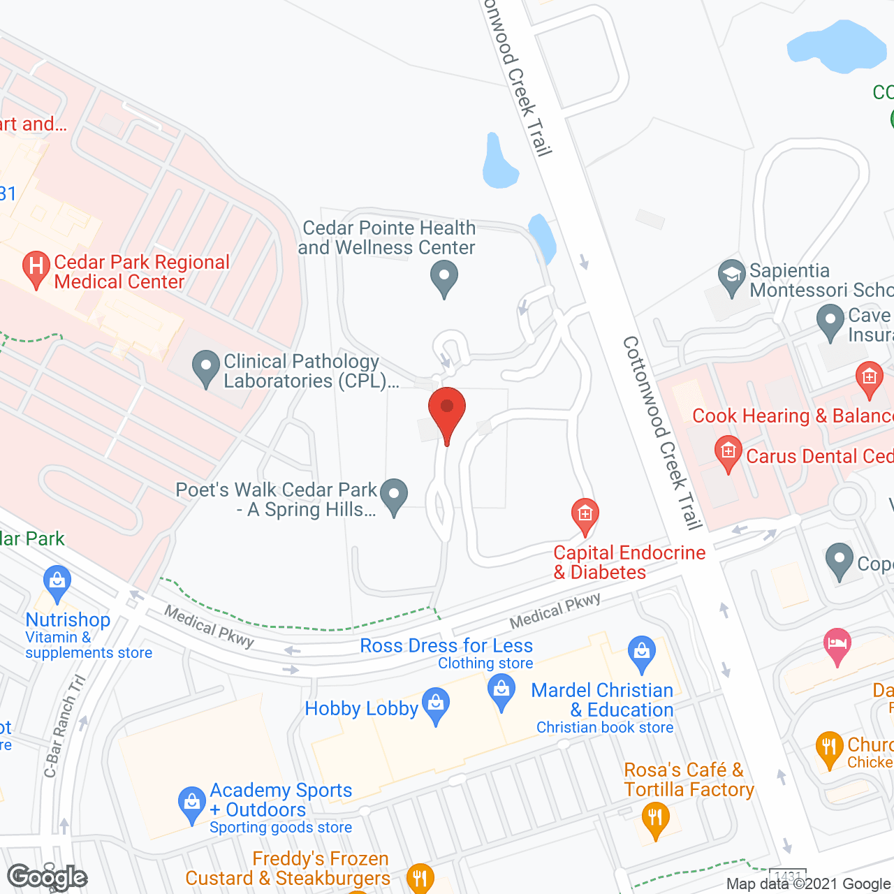 Map of the neighborhood around The Monarch at Cedar Park
