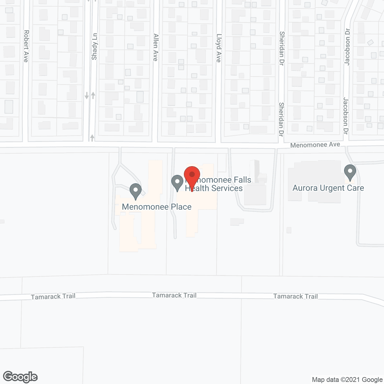 Map of the neighborhood around Extendicare at Menomonee Falls