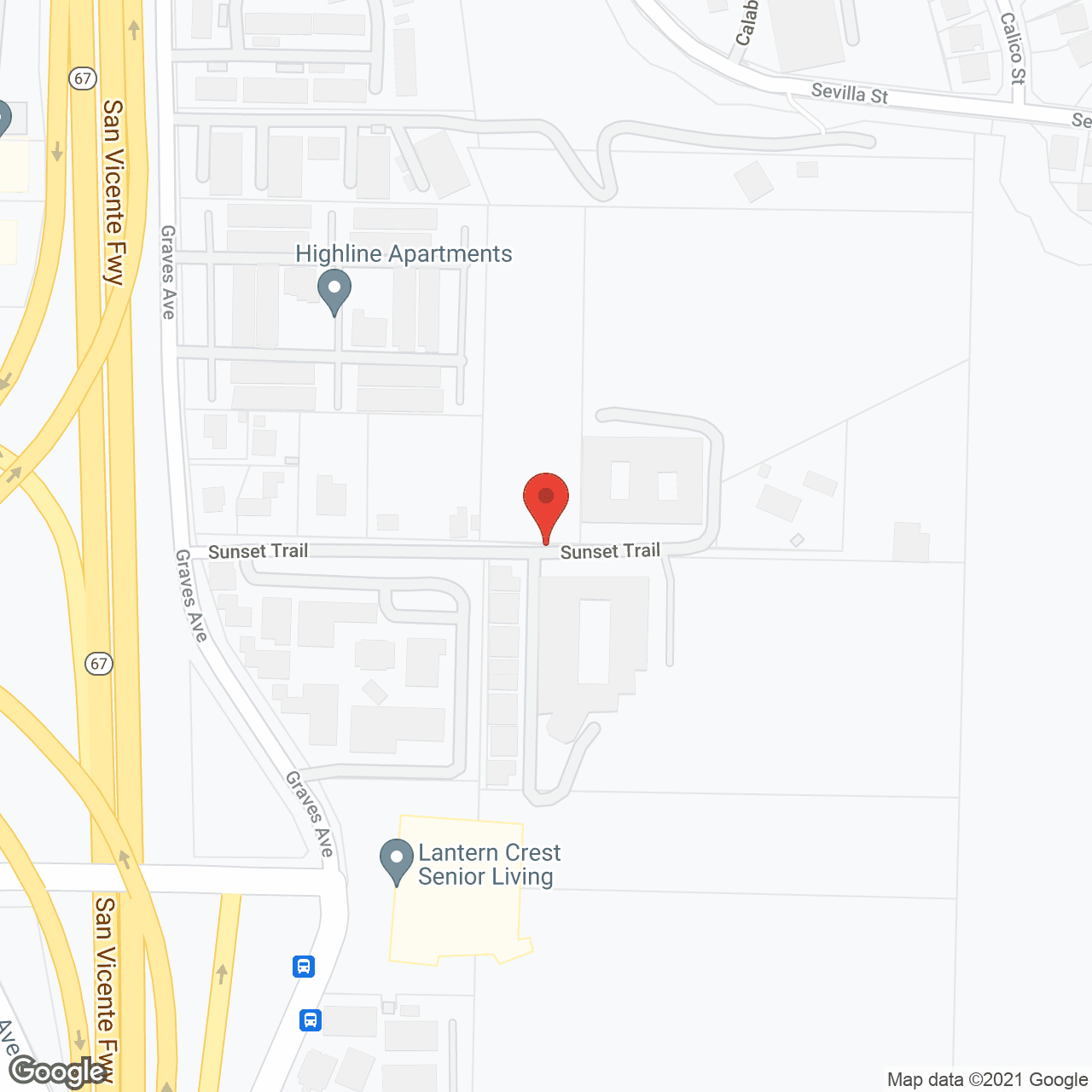 Map of the neighborhood around Lantern Crest Senior Living