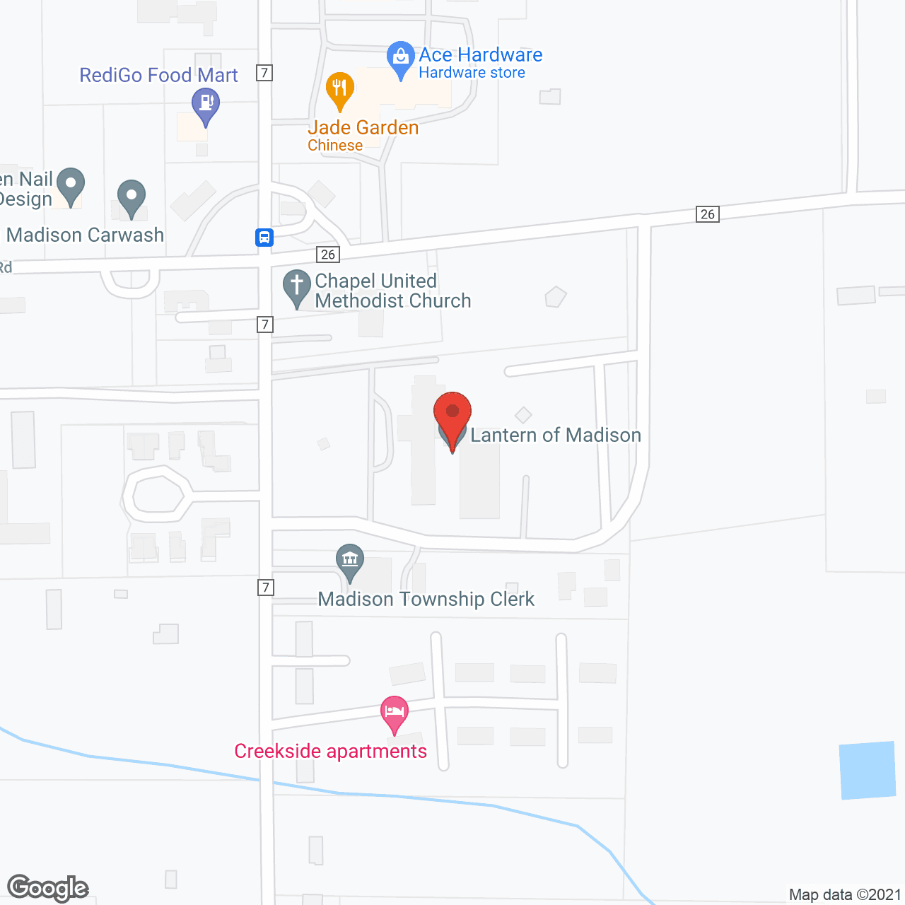 Map of the neighborhood around Lantern Of Madison