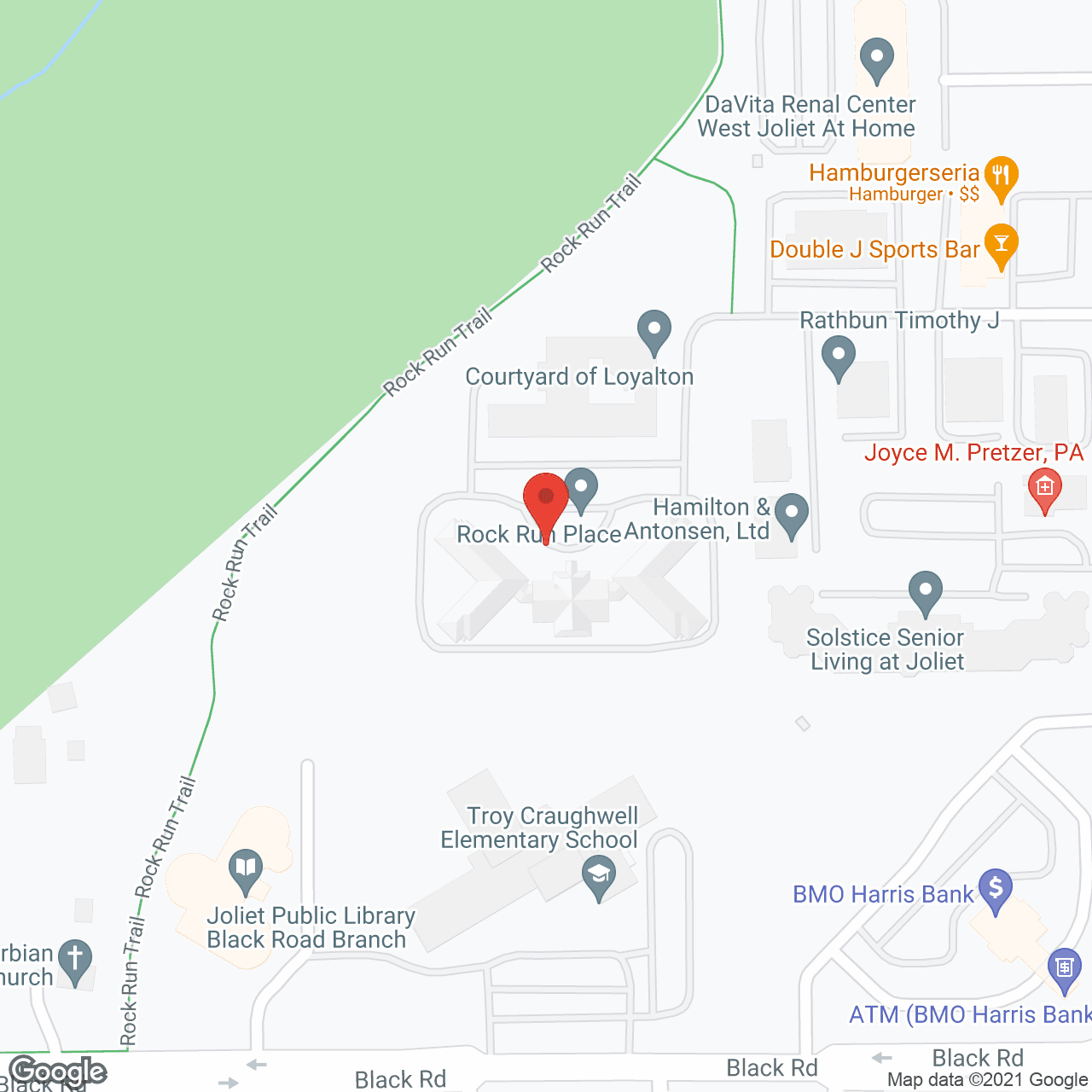 Map of the neighborhood around Eden Vista Rock Run