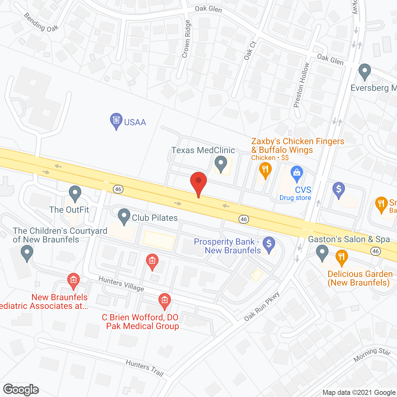 Map of the neighborhood around Chapters Living of New Braunfels