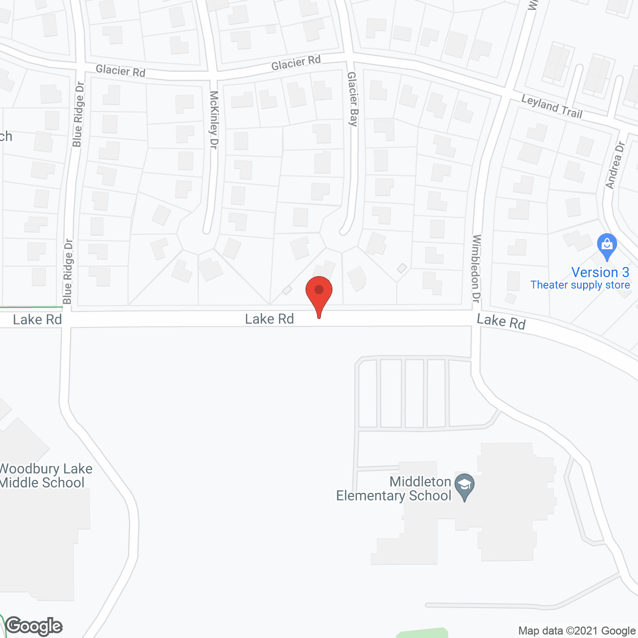 Map of the neighborhood around Saint Therese of Woodbury