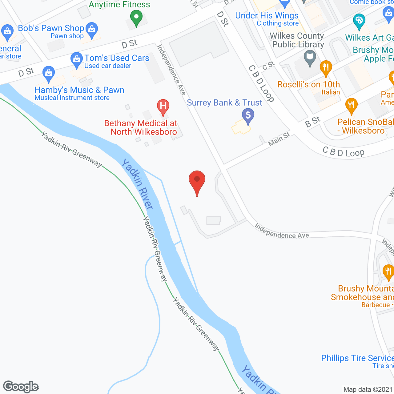 Map of the neighborhood around Rose Glen Manor