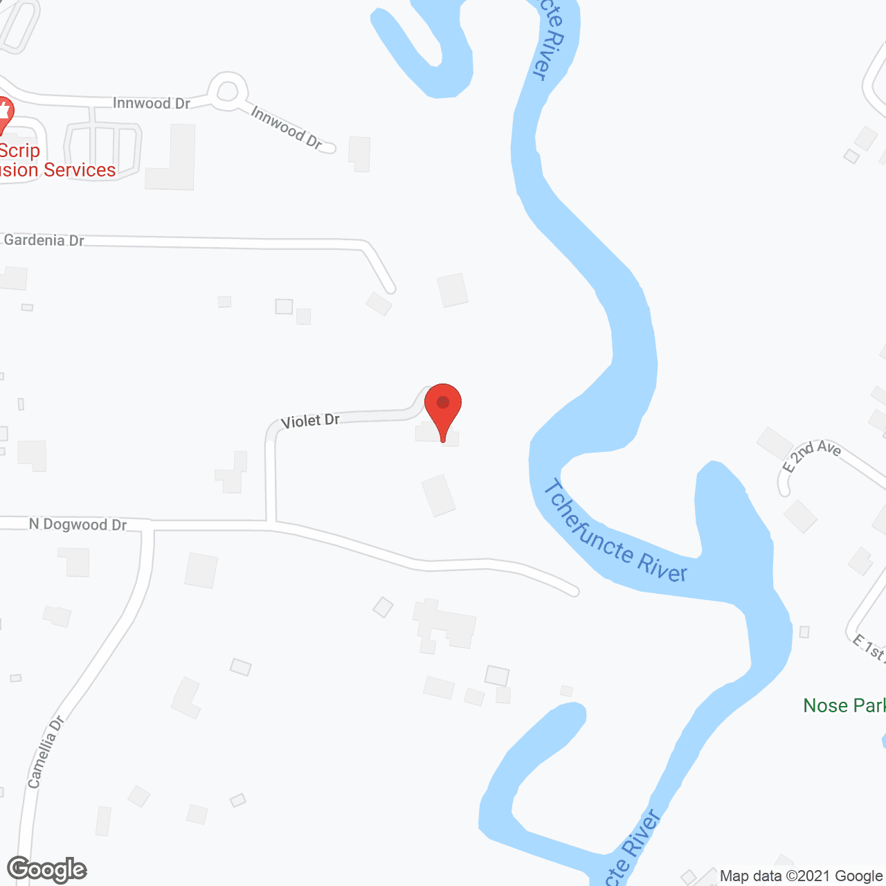Map of the neighborhood around St. Anthony's Gardens