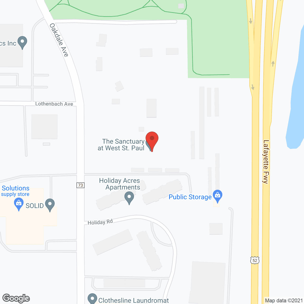 Map of the neighborhood around The Sanctuary of West St. Paul