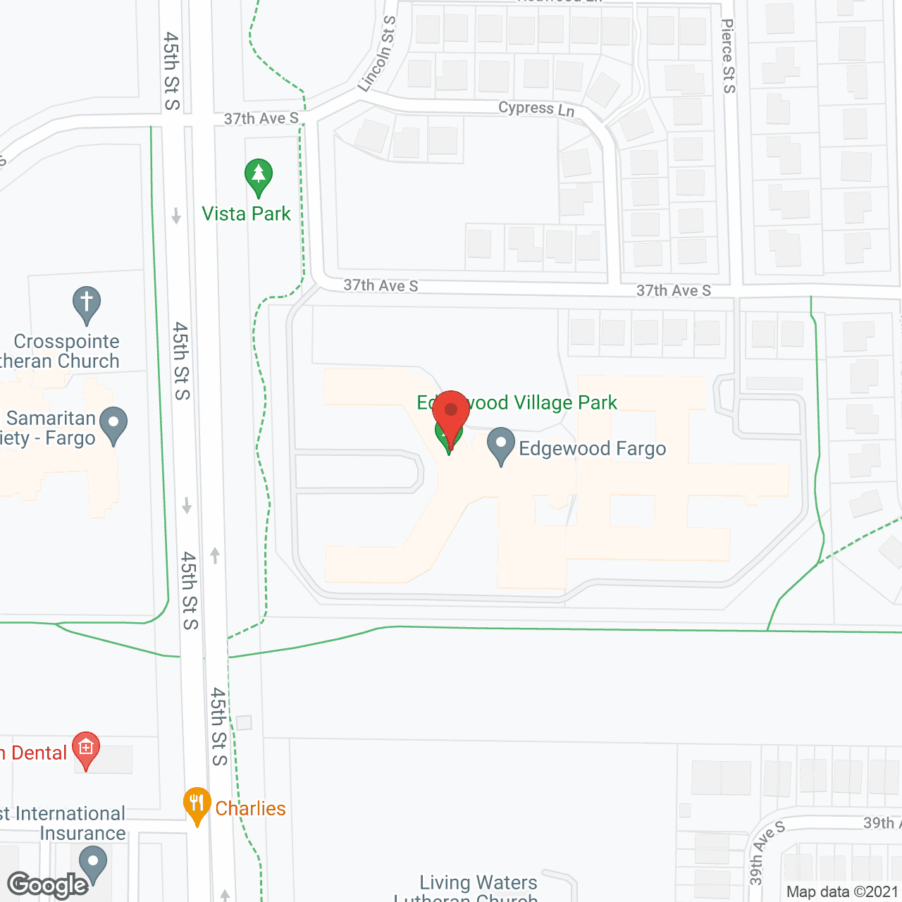 Map of the neighborhood around Edgewood Fargo
